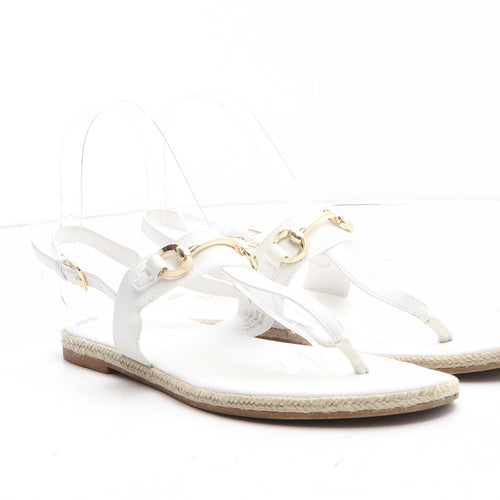 Primark Womens White Synthetic Thong Sandal UK
