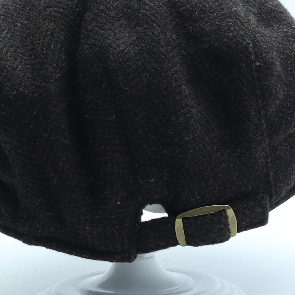 NEXT Mens Brown Herringbone Wool Flat Cap Size XL