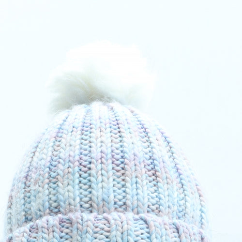 M&Co Girls Multicoloured Acrylic Bobble Hat One Size - Size 3-4 Years