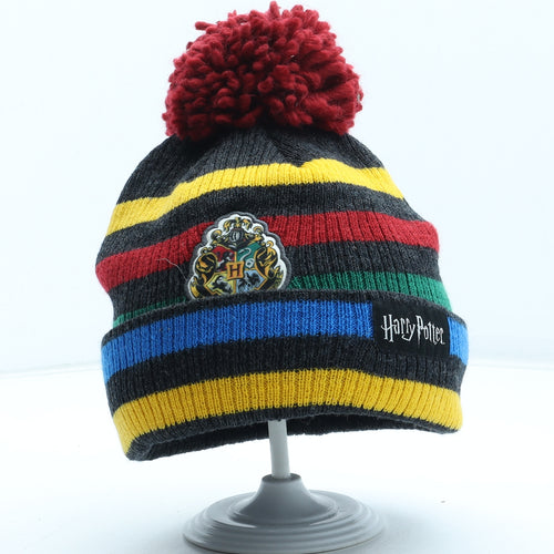 Nutmeg Boys Multicoloured Striped Acrylic Bobble Hat Size S - Harry Potter Size 7-10 Years