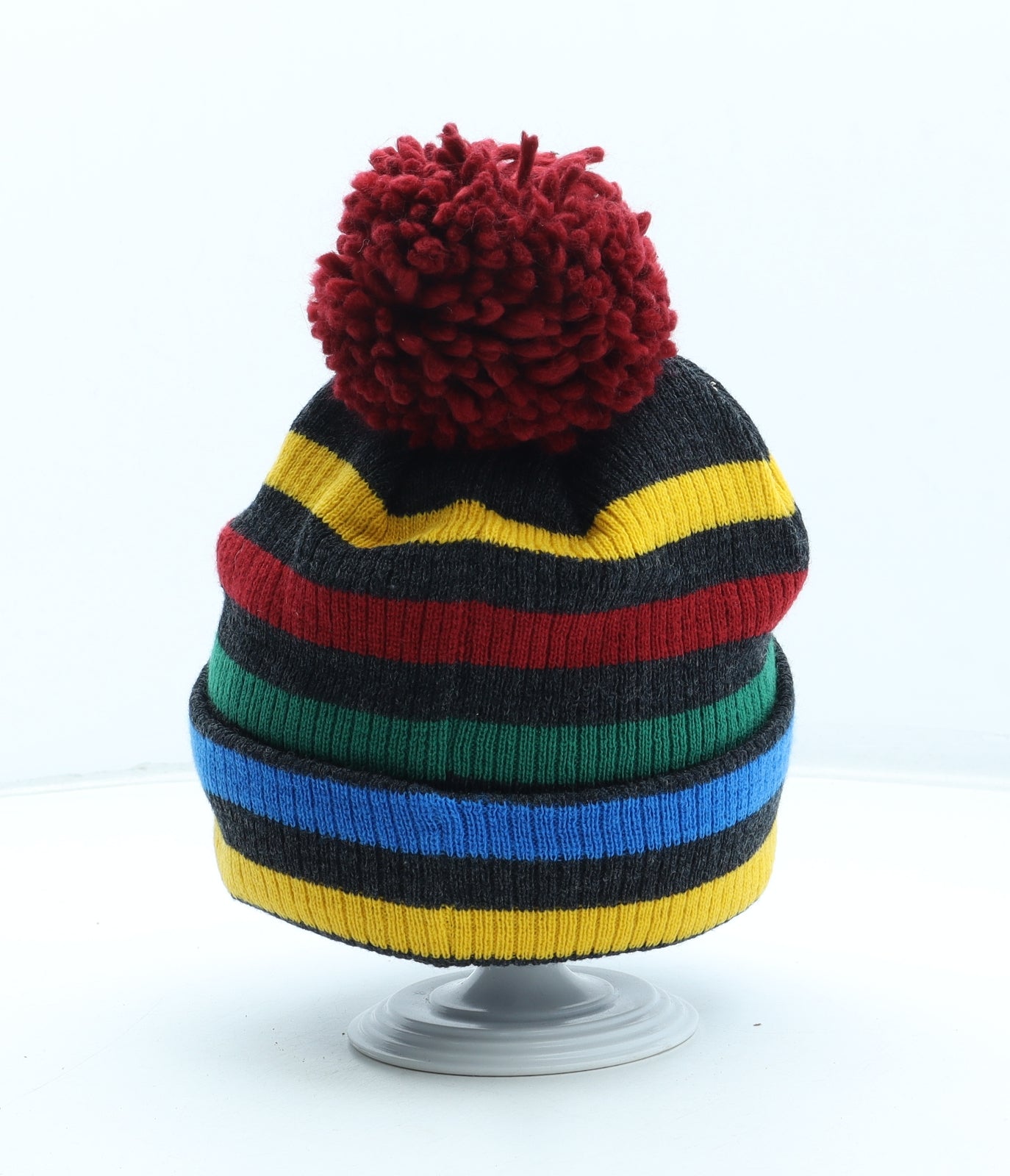 Nutmeg Boys Multicoloured Striped Acrylic Bobble Hat Size S - Harry Potter Size 7-10 Years