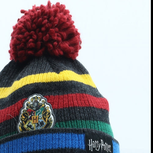 Nutmeg Boys Multicoloured Striped Acrylic Bobble Hat Size S - Harry Potter Size 7-10 Years