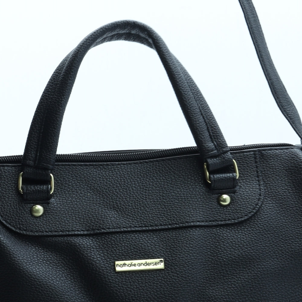 Nathalie Andersen Womens Black Polyurethane Crossbody Size Medium