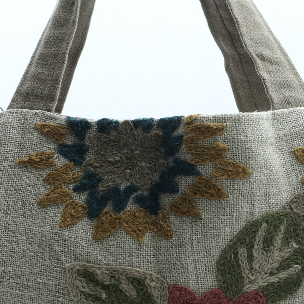 Preworn Womens Multicoloured Floral Cotton Top Handle Bag Size Large