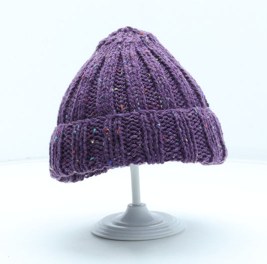 Preworn Girls Purple Acrylic Beanie Size S