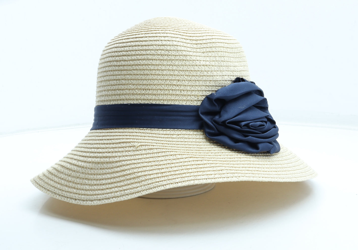 Coopers Womens Beige Paper Sun Hat One Size - Flower Detail