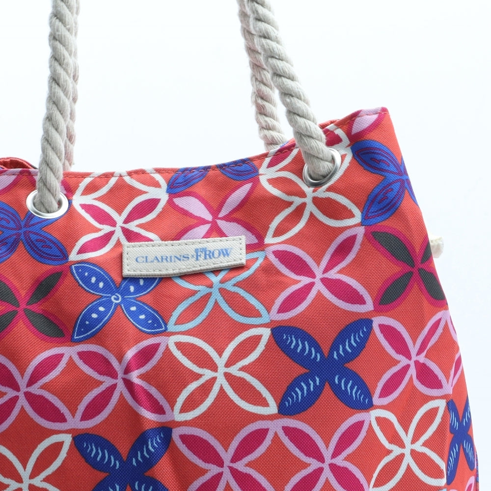 Clarins Womens Multicoloured Floral Polyester Top Handle Bag Size Large