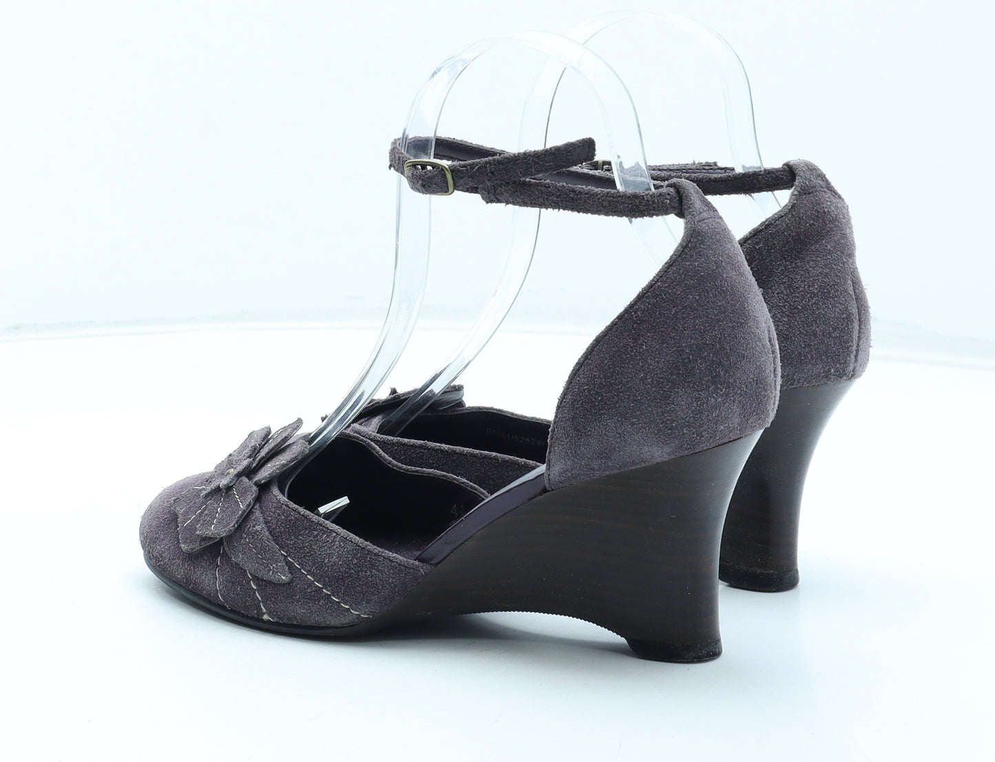 Preworn Womens Purple Floral Leather Strappy Heel UK