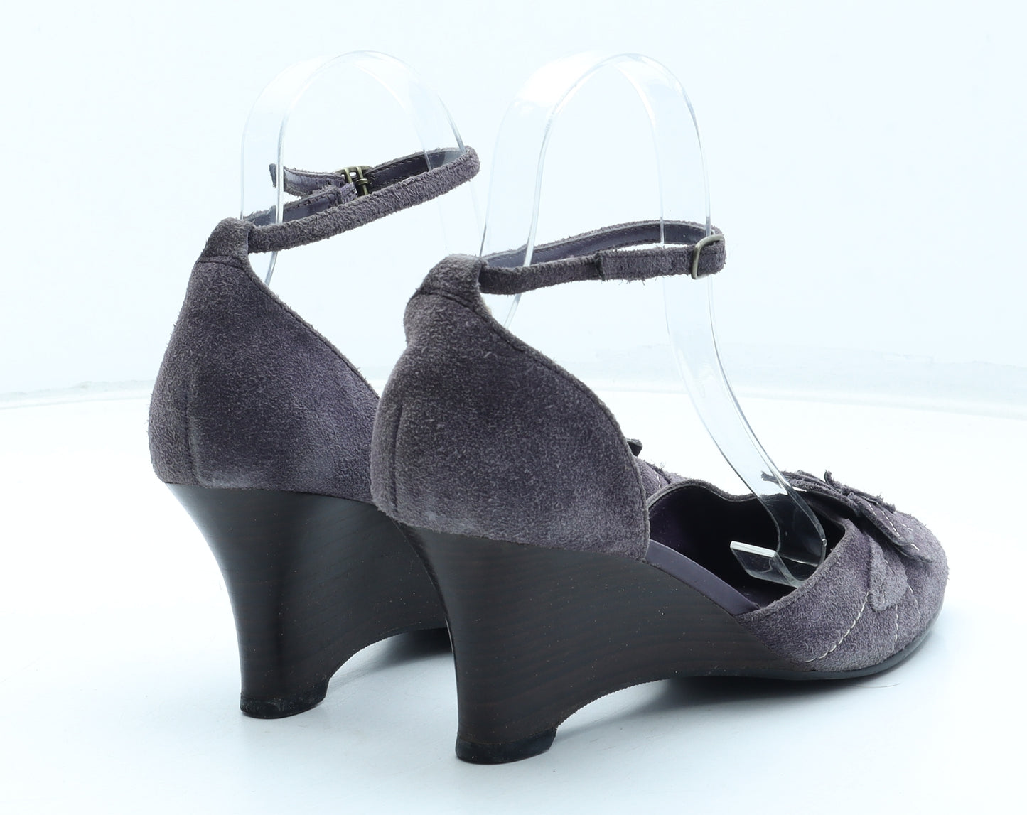 Preworn Womens Purple Floral Leather Strappy Heel UK