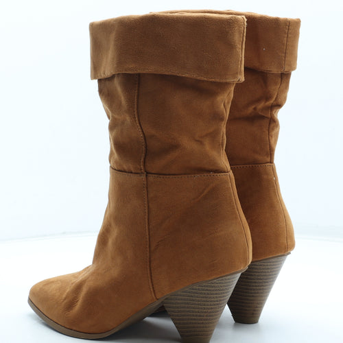 George Womens Orange Polyurethane Bootie Boot UK