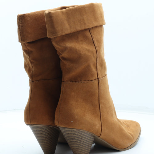 George Womens Orange Polyurethane Bootie Boot UK