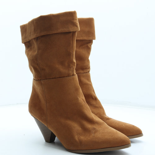 George Womens Orange Polyurethane Bootie Boot UK