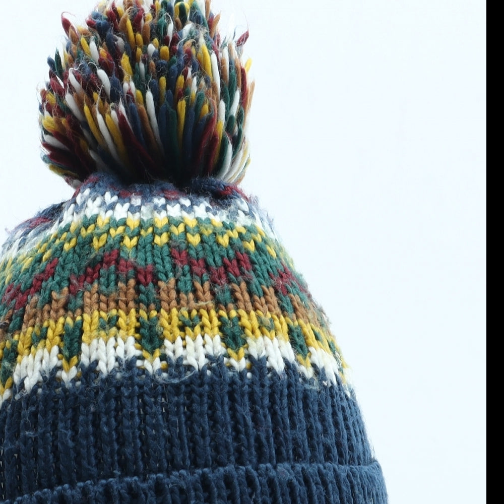 TU Boys Multicoloured Fair Isle Acrylic Bobble Hat Size S - Size 3-5 Years