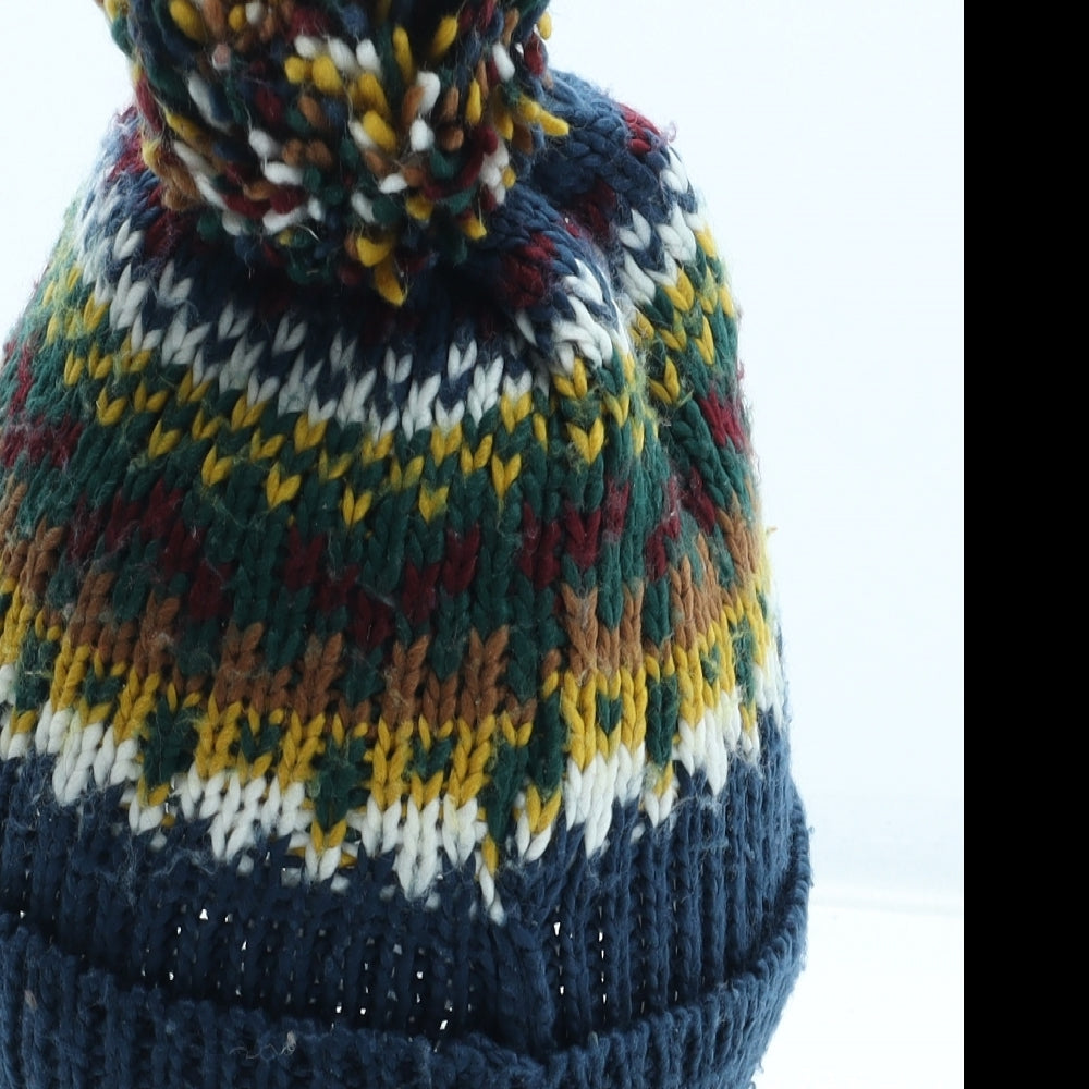 TU Boys Multicoloured Fair Isle Acrylic Bobble Hat Size S - Size 3-5 Years