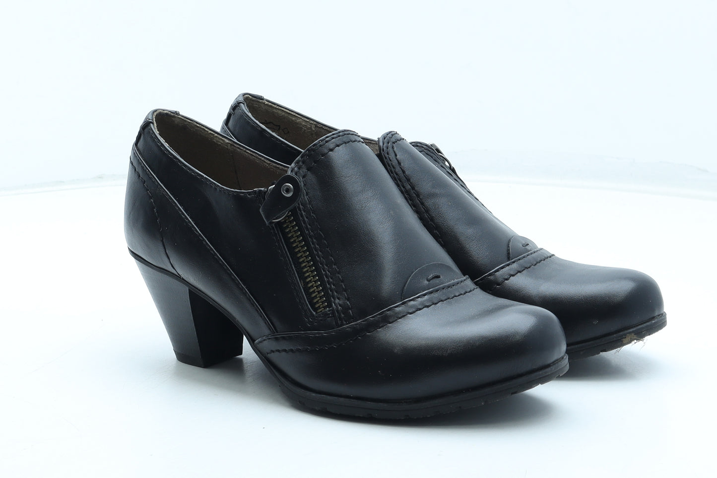 Pavers Womens Black Leather Bootie Boot UK