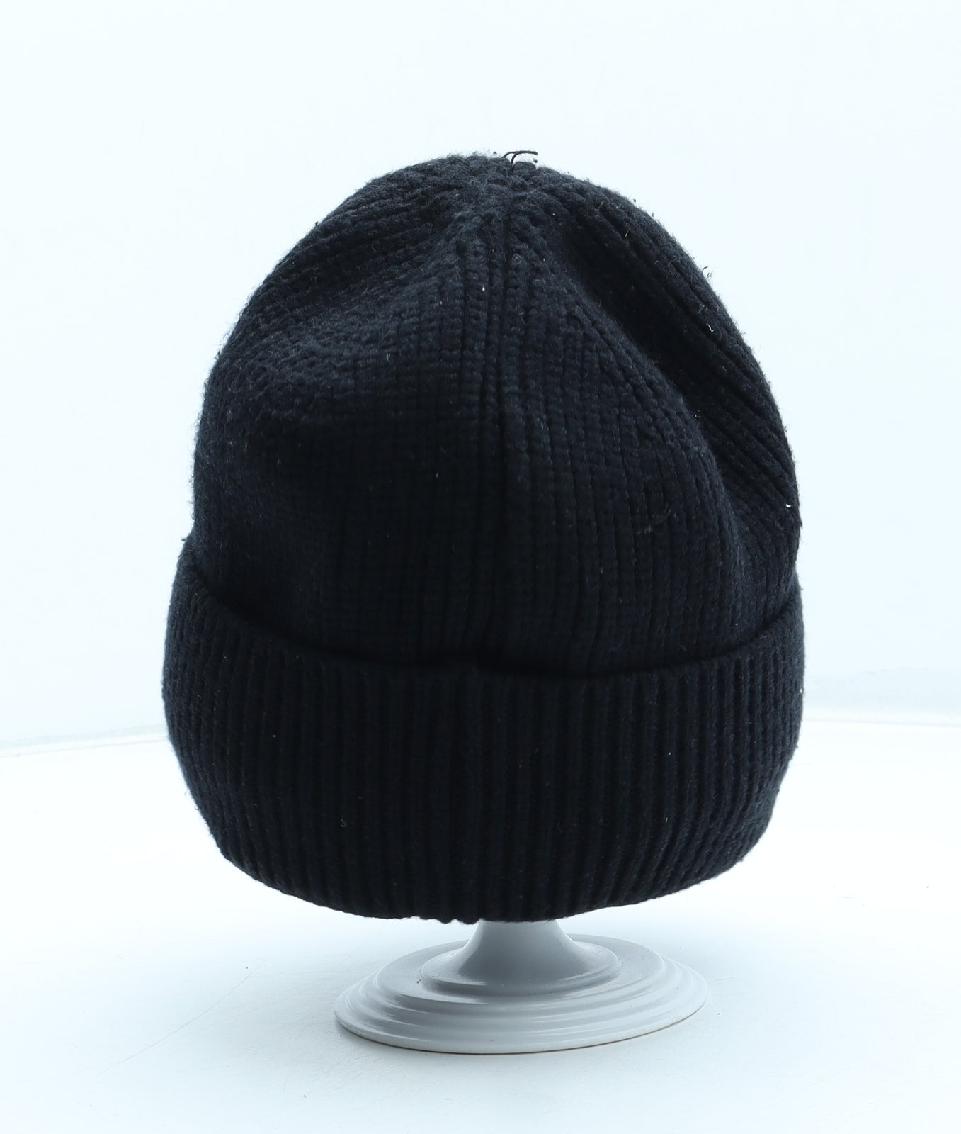 Preworn Mens Black Acrylic Beanie One Size