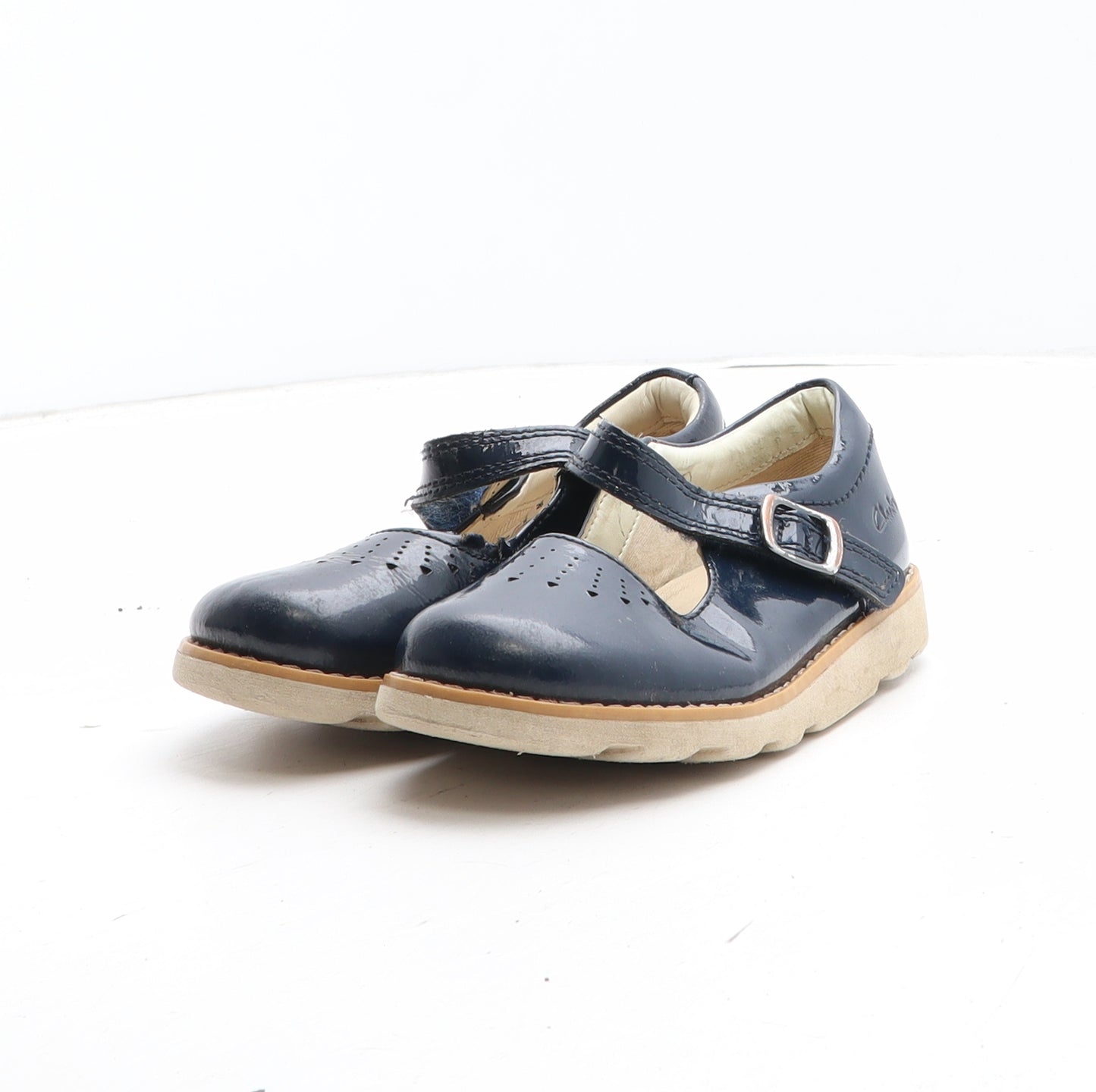 Clarks Girls Blue Leather Mary Jane Casual UK 8.5