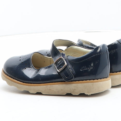Clarks Girls Blue Leather Mary Jane Casual UK 8.5