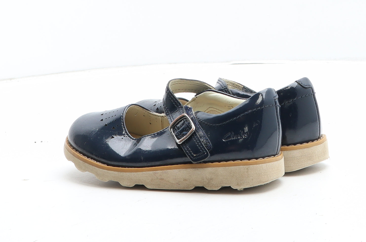 Clarks Girls Blue Leather Mary Jane Casual UK 8.5
