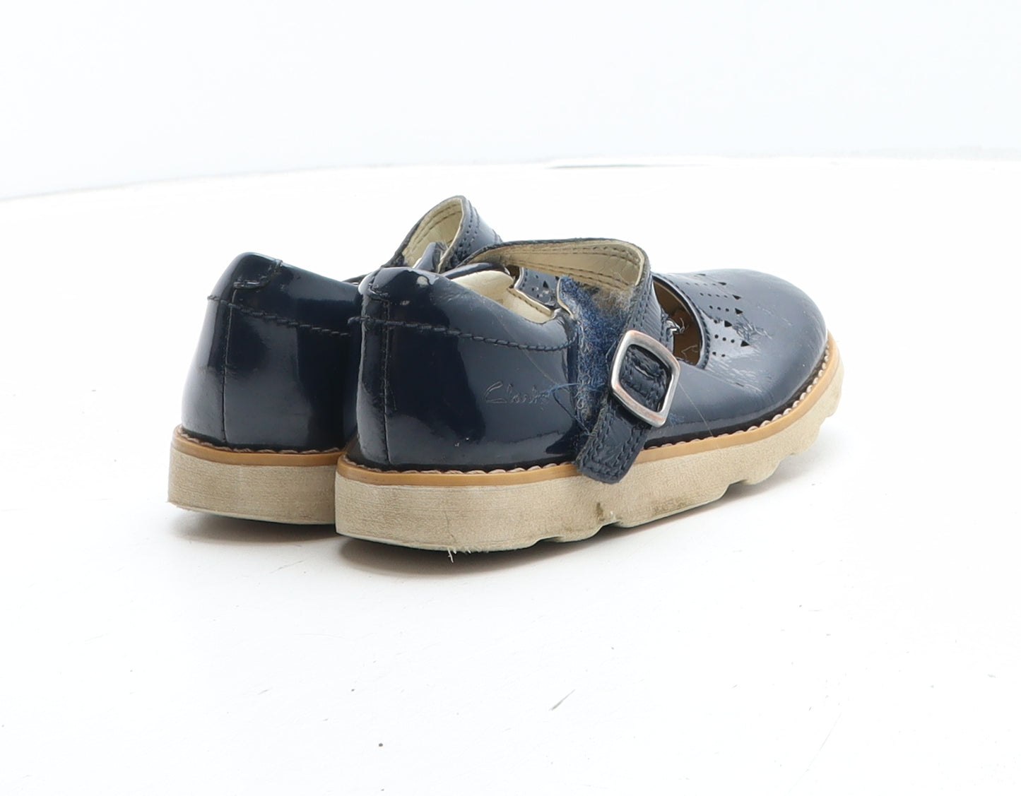 Clarks Girls Blue Leather Mary Jane Casual UK 8.5