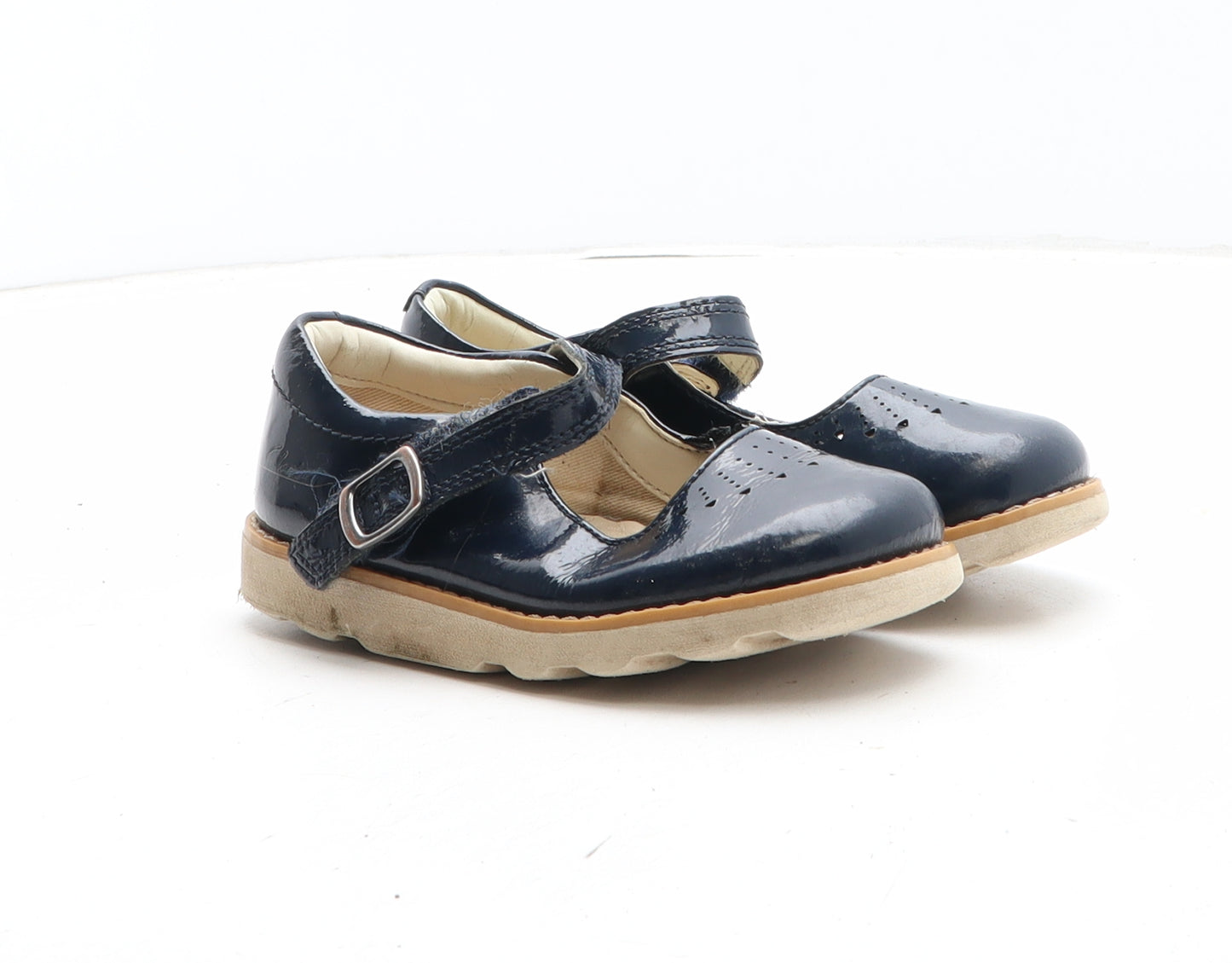 Clarks Girls Blue Leather Mary Jane Casual UK 8.5