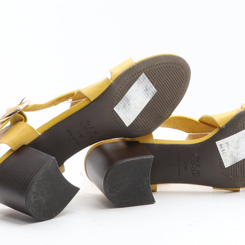 New Look Womens Yellow Synthetic Slingback Heel UK
