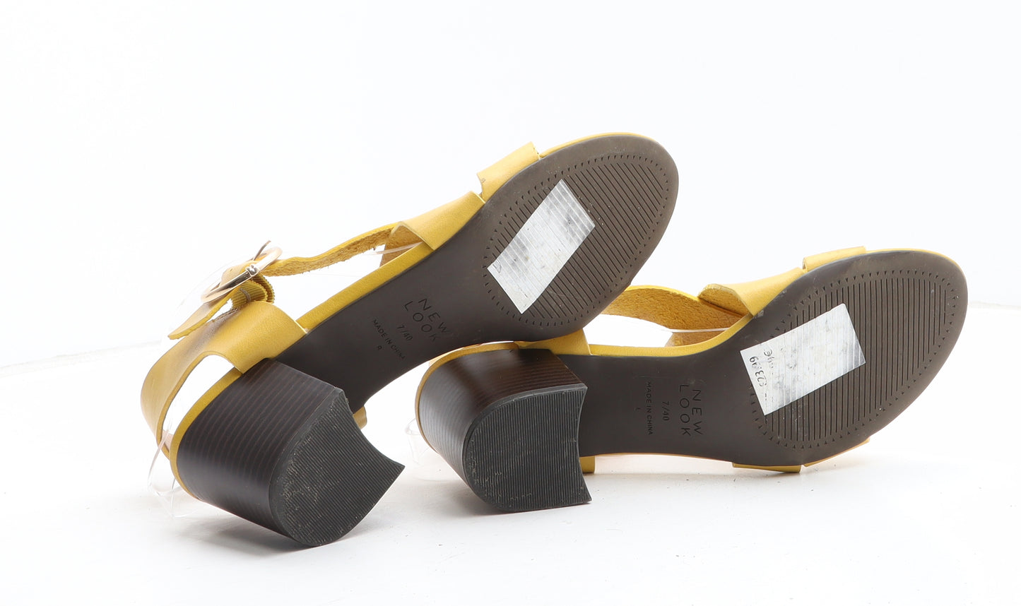 New Look Womens Yellow Synthetic Slingback Heel UK