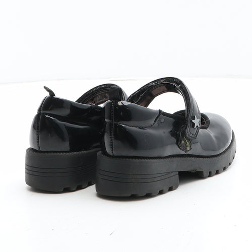 F&F Girls Black Synthetic Mary Jane Casual UK 9 - Star Detail