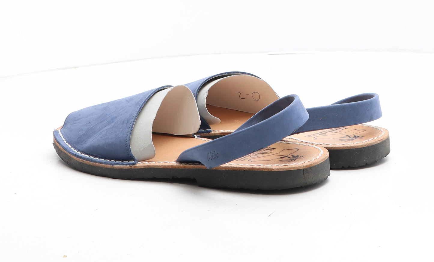 Mibo Womens Blue Leather Slingback Sandal UK