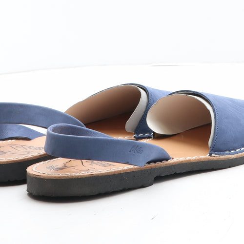 Mibo Womens Blue Leather Slingback Sandal UK