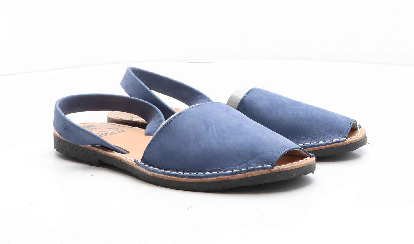 Mibo Womens Blue Leather Slingback Sandal UK