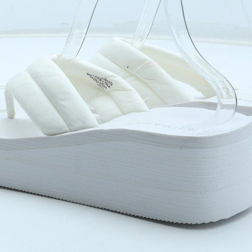 Primark Womens White Rubber Thong Sandal UK