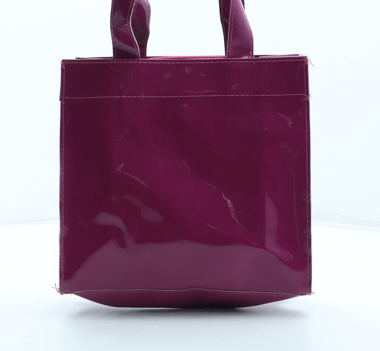 Preworn Womens Purple PVC Top Handle Bag Size Small