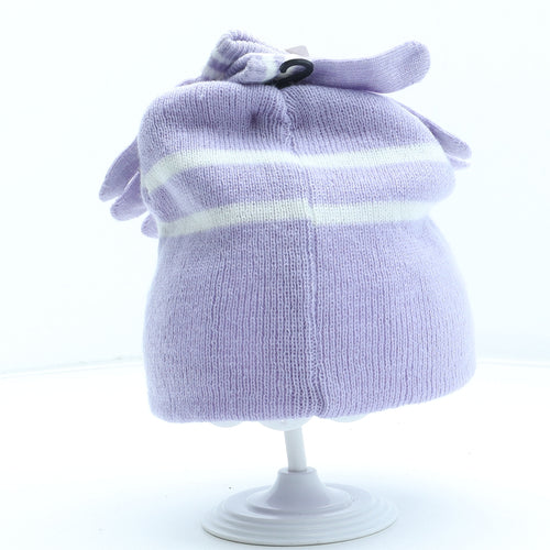 Up and Ready Girls Purple Acrylic Beanie One Size - Matching Gloves