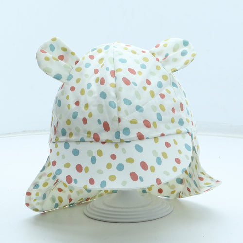 Primark Girls Multicoloured Polka Dot Cotton Sun Hat Size S - Size 6-12 months