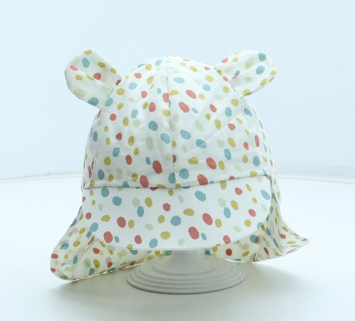 Primark Girls Multicoloured Polka Dot Cotton Sun Hat Size S - Size 6-12 months