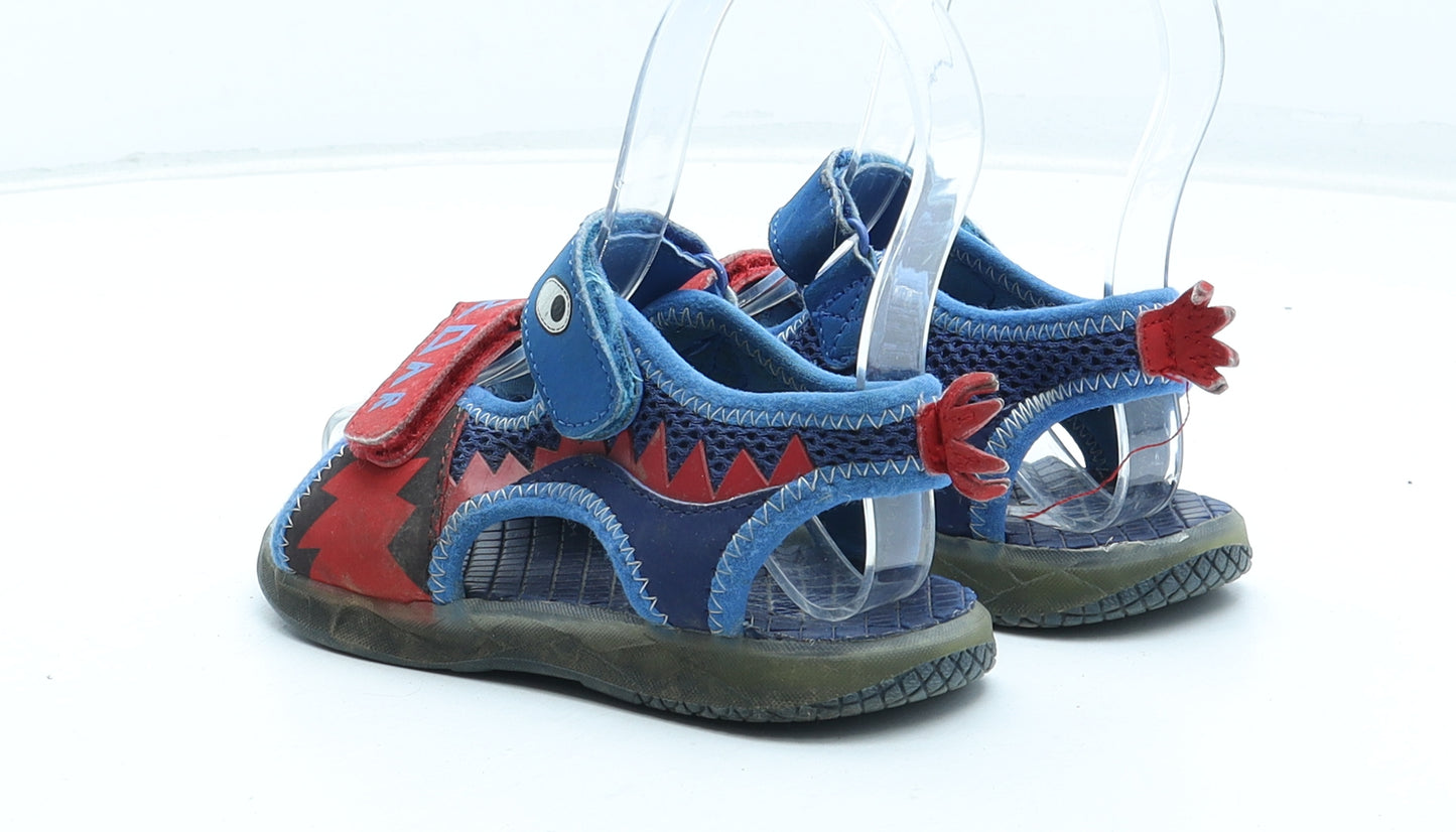F&F Boys Blue Polyester Fisherman Sandal UK 9 27 - Dinosaur