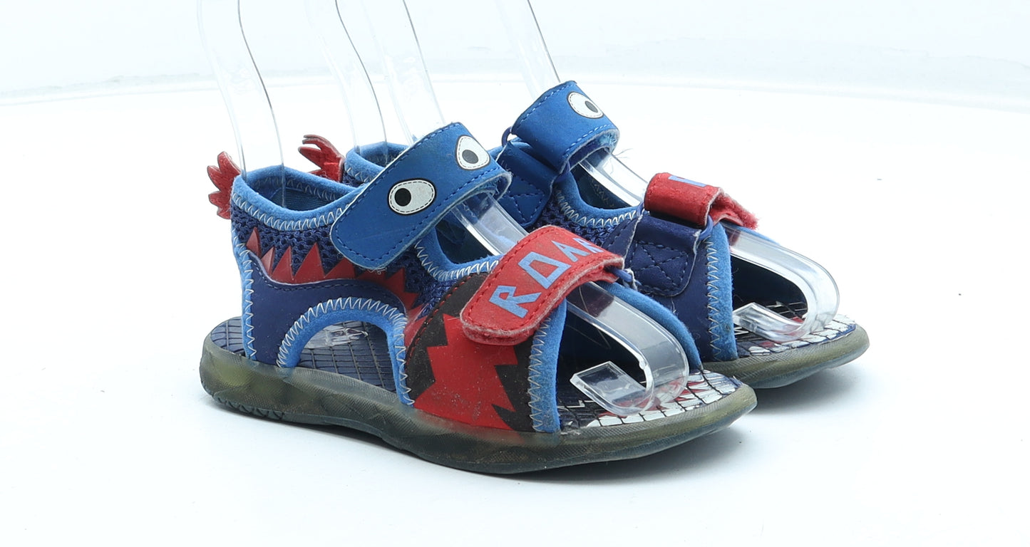F&F Boys Blue Polyester Fisherman Sandal UK 9 27 - Dinosaur