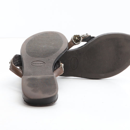 Graceland Womens Brown Synthetic Thong Sandal UK