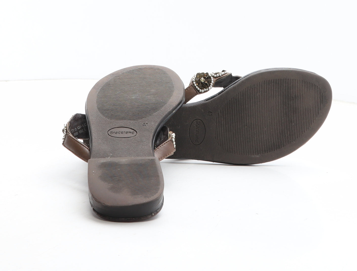 Graceland Womens Brown Synthetic Thong Sandal UK
