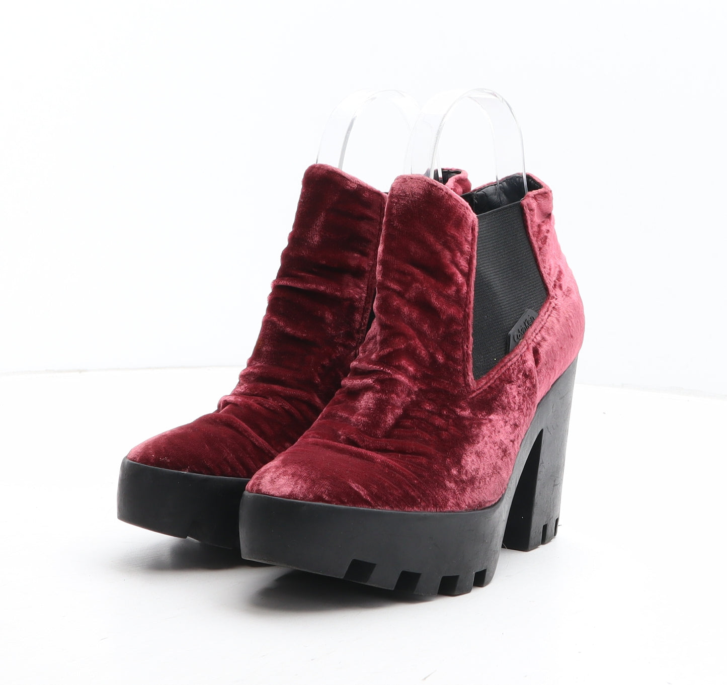 Calvin Klein Womens Purple Synthetic Chelsea Boot UK