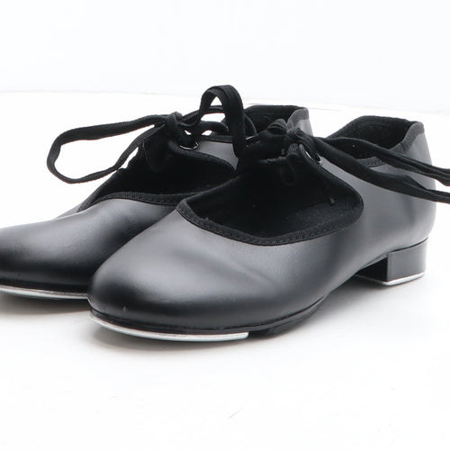 Preworn Girls Black Synthetic Slip On Dress UK 1 - Tap Dance