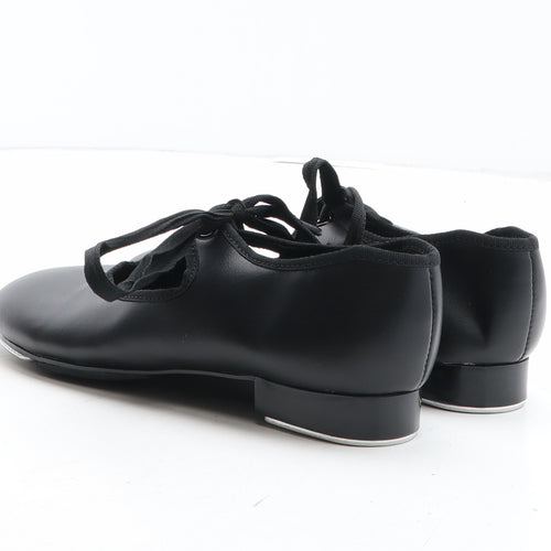 Preworn Girls Black Synthetic Slip On Dress UK 1 - Tap Dance