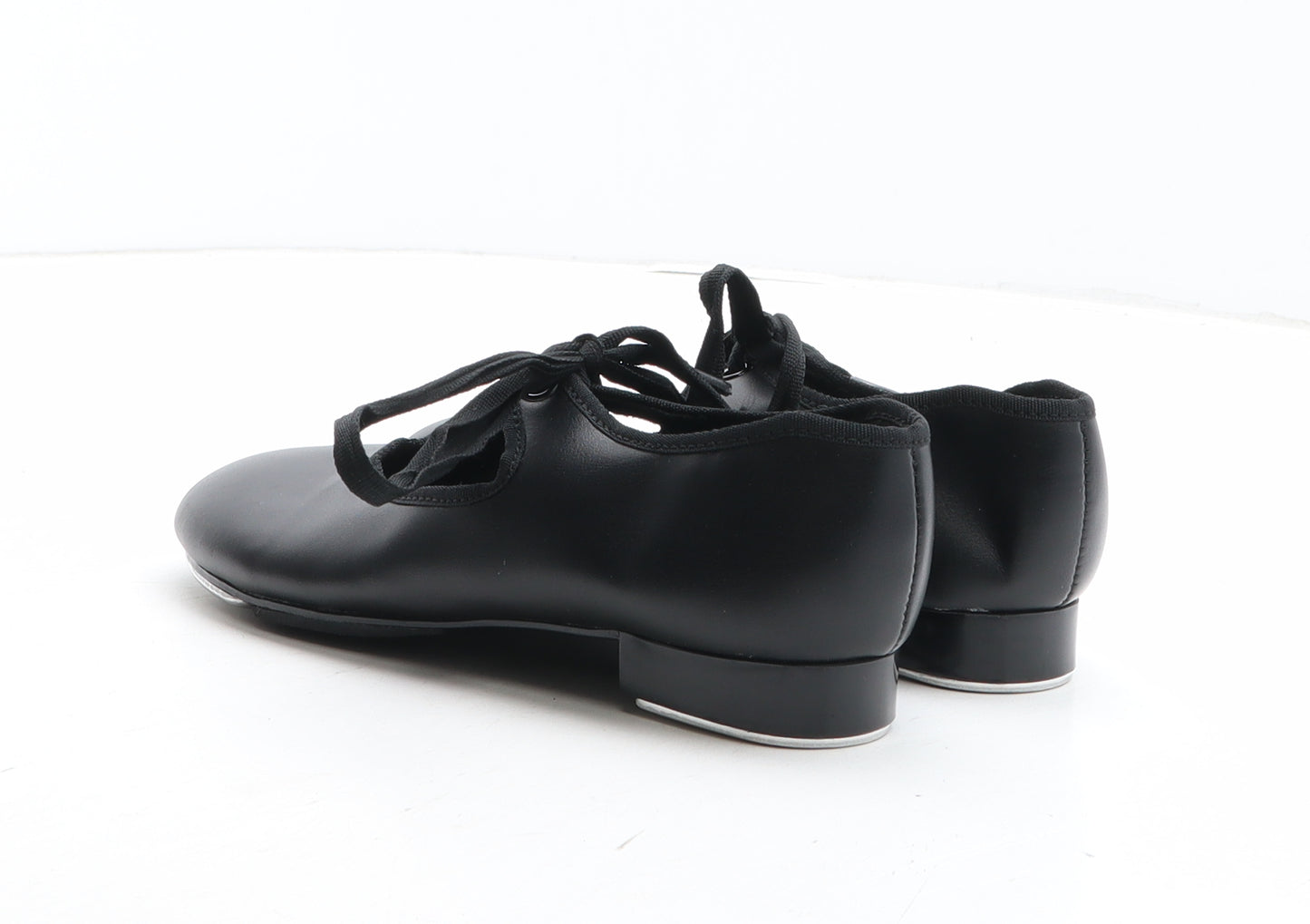Preworn Girls Black Synthetic Slip On Dress UK 1 - Tap Dance