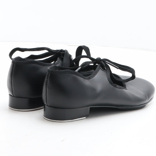 Preworn Girls Black Synthetic Slip On Dress UK 1 - Tap Dance