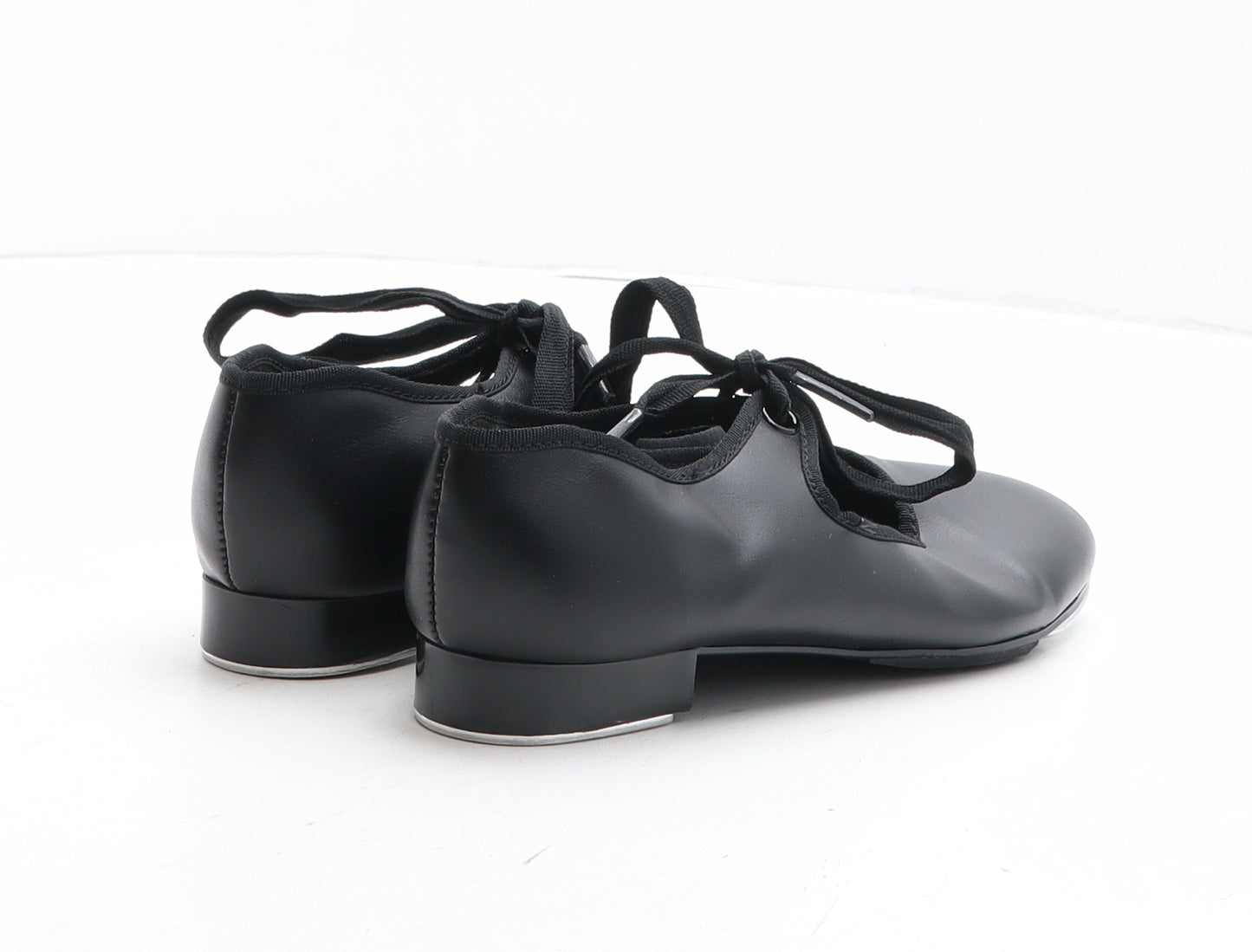 Preworn Girls Black Synthetic Slip On Dress UK 1 - Tap Dance