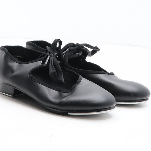 Preworn Girls Black Synthetic Slip On Dress UK 1 - Tap Dance