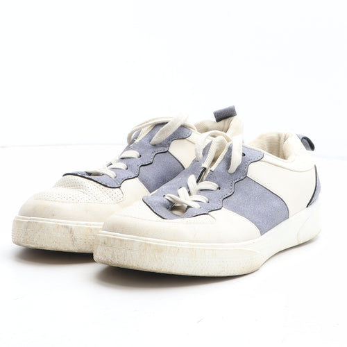 TU Womens White Colourblock Synthetic Trainer UK