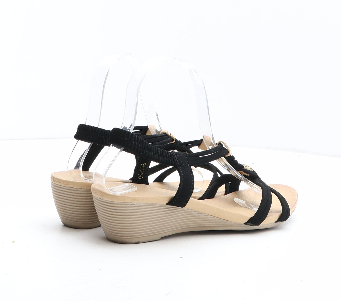 Preworn Womens Black Synthetic Slingback Heel UK