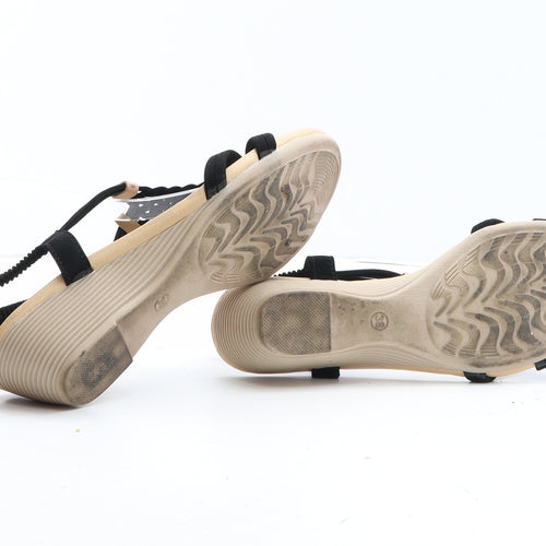 Preworn Womens Black Synthetic Slingback Heel UK